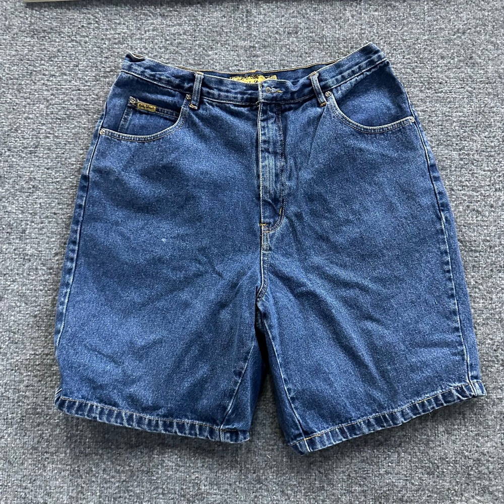Ashley Stewart Denim Shorts Womens Size 16W Blue High Waisted Cotton Casual Mom